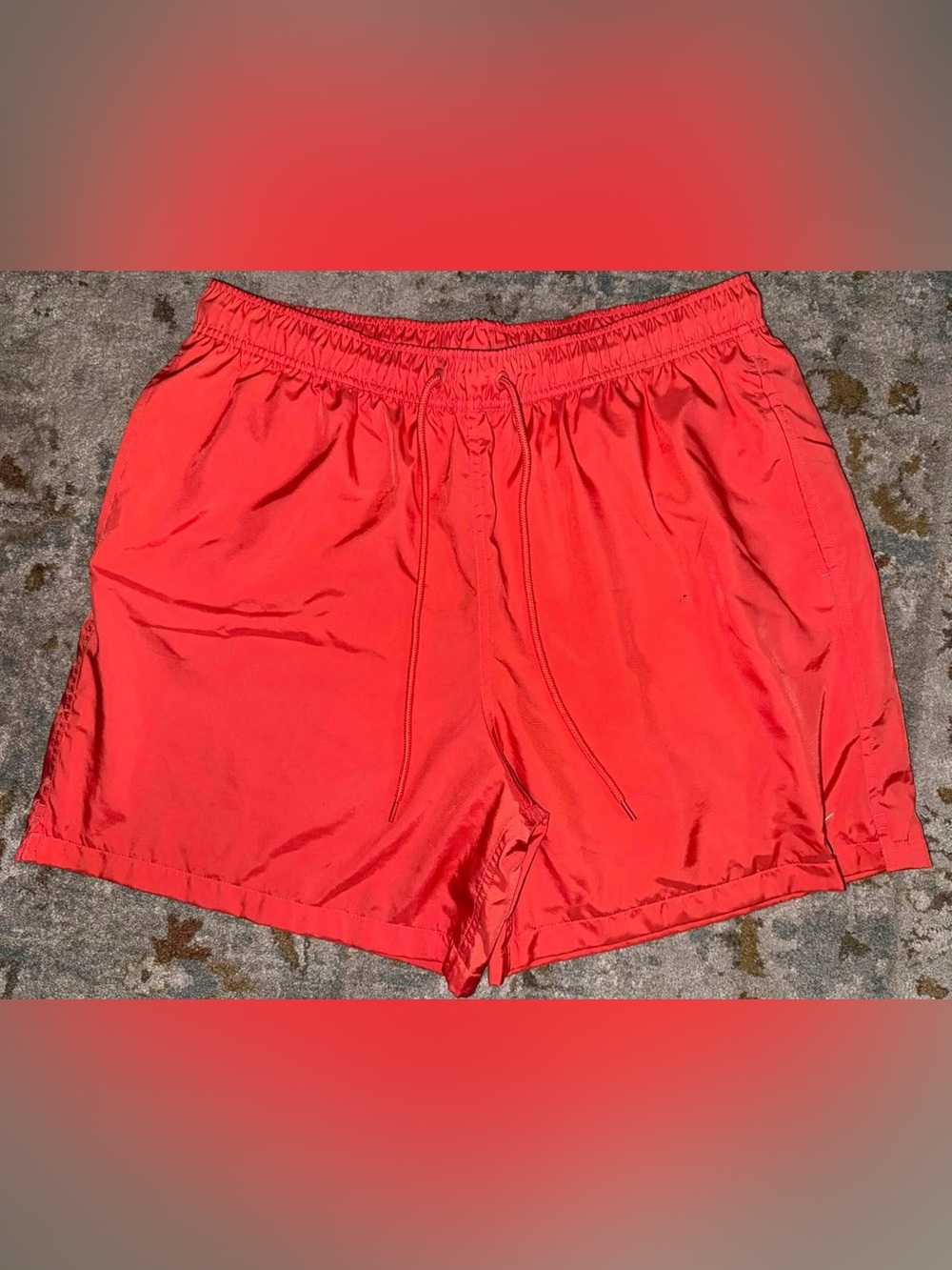 Nike Men's Bright Red Athletic Drawstring Shorts